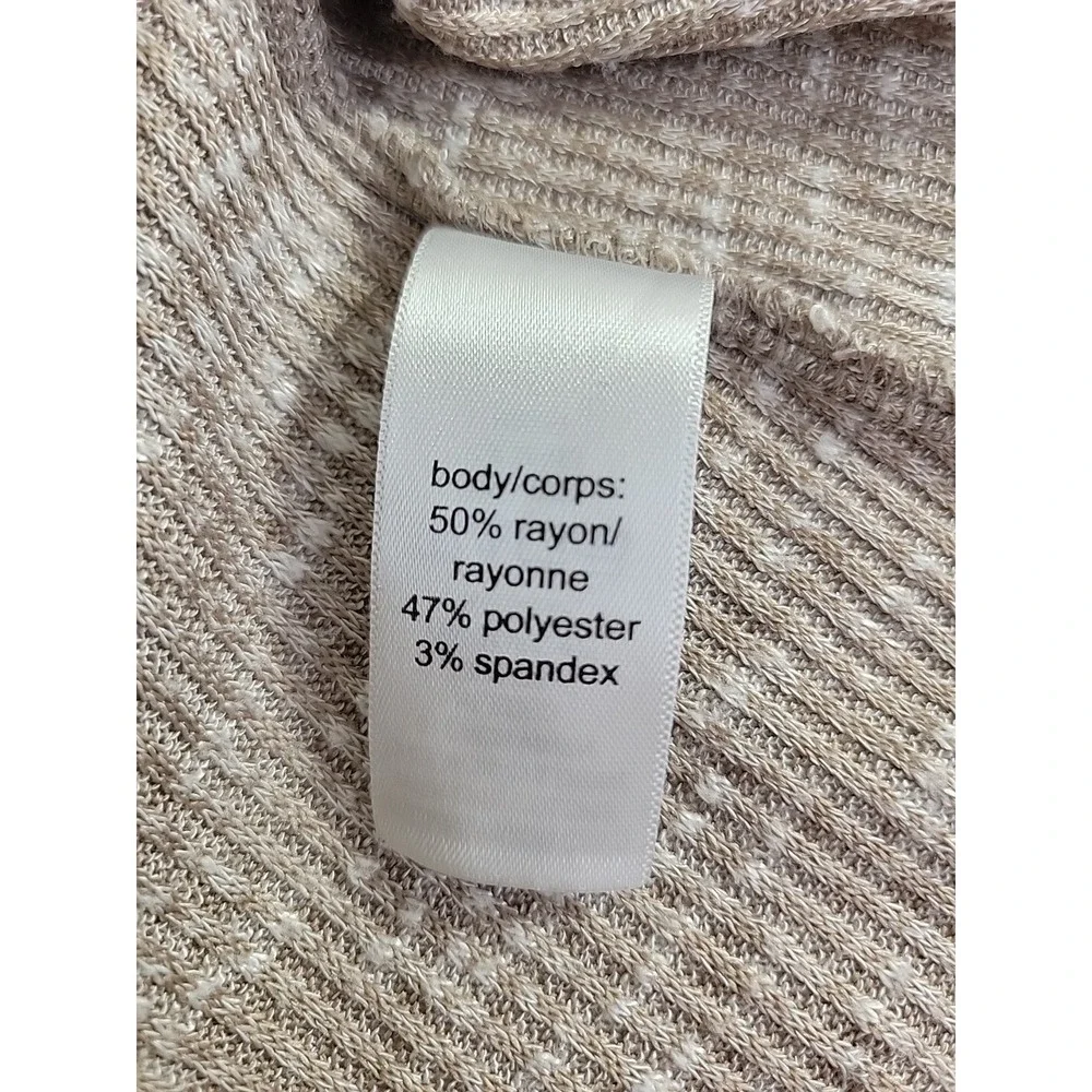 Maurices Cardigan Sweater Longline Button Front Ribbed Knit Pocket Beige Large